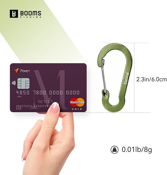 Booms Fishing CC5 Multi-Use Carabiner Clips, 10 Pack 2.3"/ 3.1" Caribeener Clips - Image 6