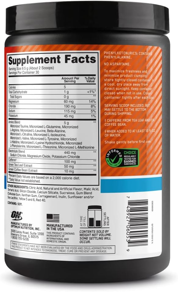 Optimum Nutrition Amino Energy Powder Plus Hydration, - Image 3