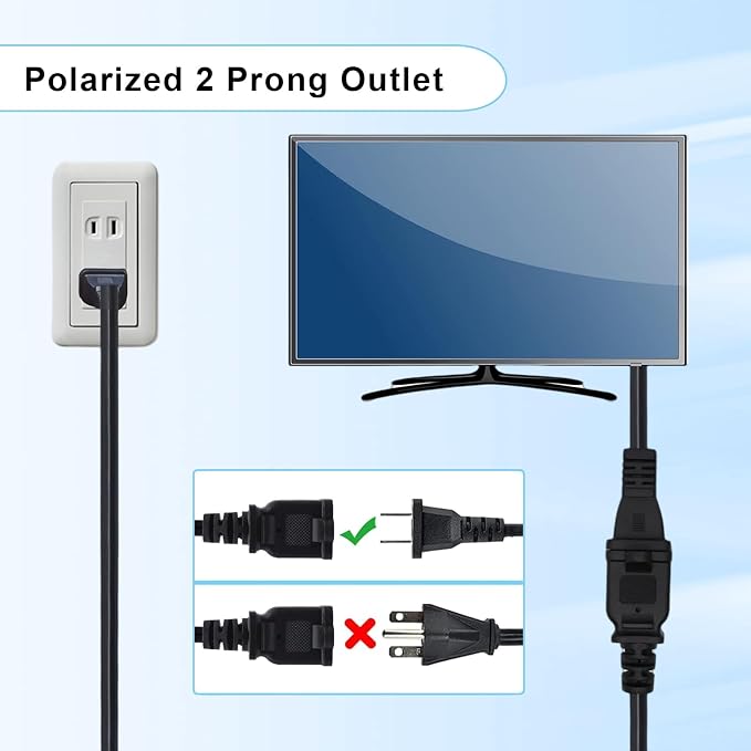 3 FT Extension Cord, 2-Prong Small and Thin Extension Cords Male-Female Power - Image 4
