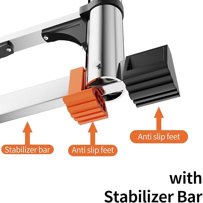 Telescoping Ladder, with Stable Hook and stabilizer barand, Extension Ladder - Image 5