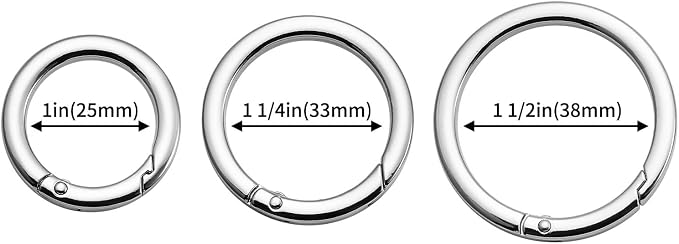 DEVPSISR 4pcs Flat Trigger Spring O Rings, Metal Keychain Ring Round Carabiner - Image 2