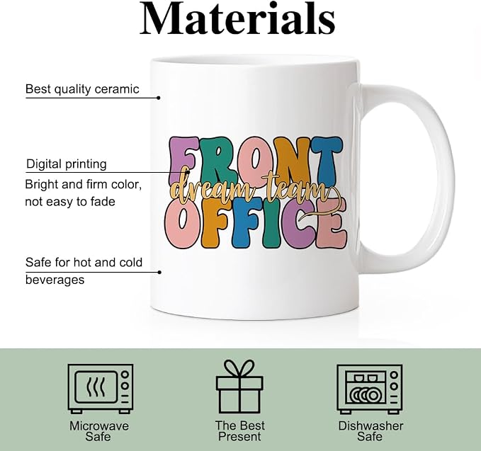 RZHV Front Office Dream Team 11 Oz Novelty Mug, Funny Offices Ceramic Mug - Image 3