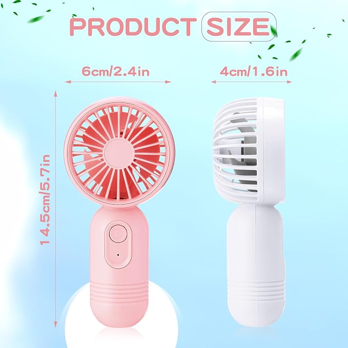 Rossesay 6 Pcs Mini Portable Fan Bulk Cute Handheld Lightweight Small Little - Image 2