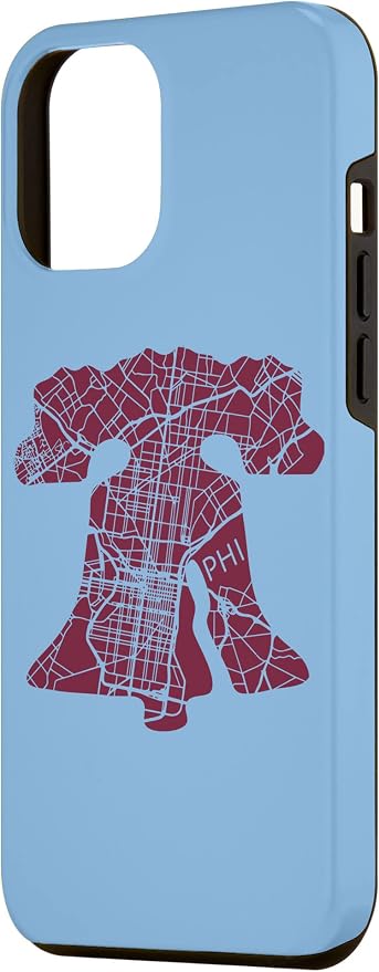Philadelphia Street Map Liberty Bell Vintage Maroon Philly Case - Image 2