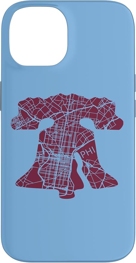 Philadelphia Street Map Liberty Bell Vintage Maroon Philly Case by Unknown