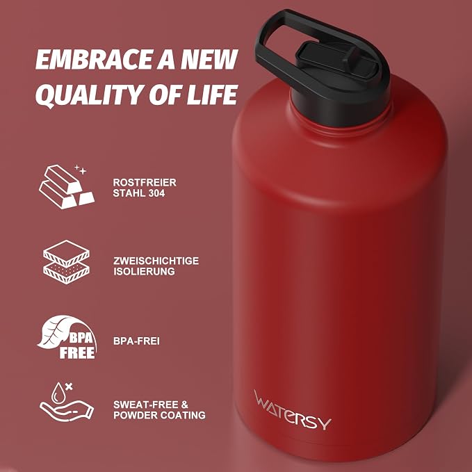 1 Gallon Water Bottle Insulated, BPA Free&Leak Proof, 128oz Stainless Steel - Image 8