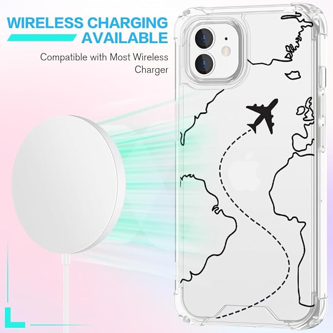 FANXI Minimalist Airplane Travel Map Phone Case Compatible - Image 3
