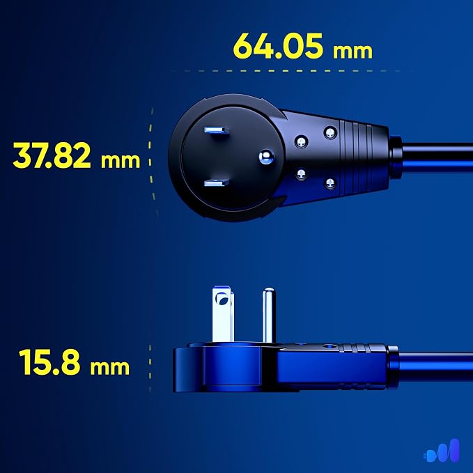 Maximm Cable 3 Feet 360° Rotating Flat Plug Extension Cord/Wire, 3 Prong - Image 4
