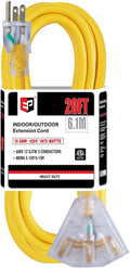 EP 20 Ft 12 Gauge Heavy Duty Extension Cord, 15A 125V 1875W, 3 Outlet by ENERGYPRO
