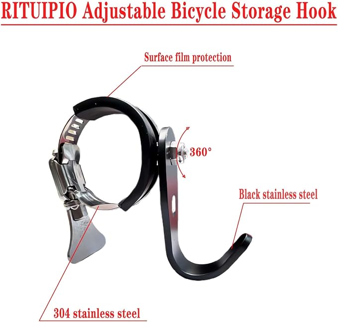 Adjustable Handlebar Hook Mount, Universal Pole Storage Hook - Image 3