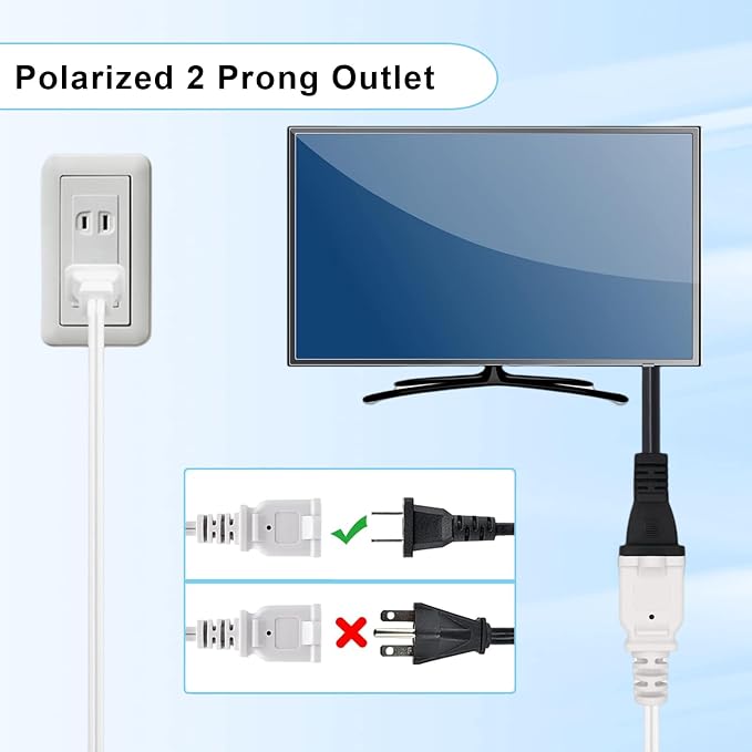 5Pack Extension Cord 10 FT, 2 Prong Power Cable - Image 4