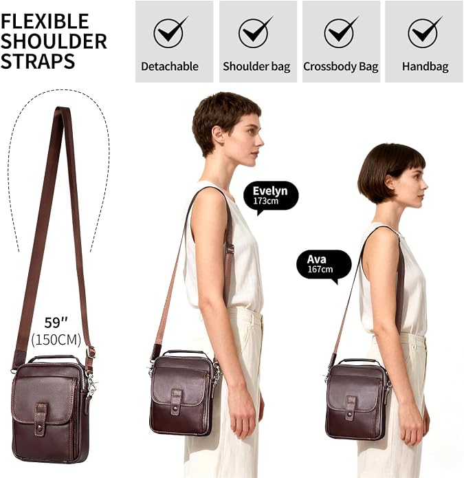 Augus Leather Small Messenger Bag - Image 4