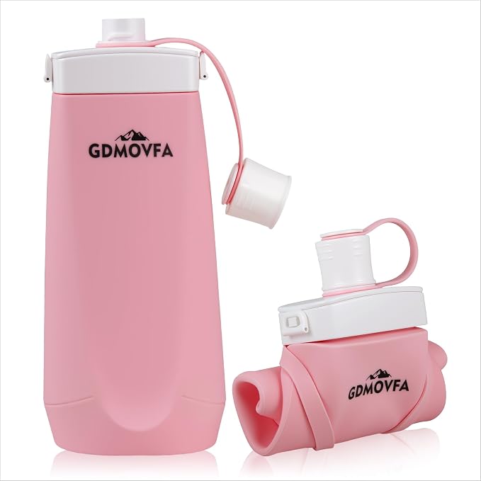 Collapsible Water Bottles, 20oz Reusable Silicone Foldable Water Bottle by Unknown