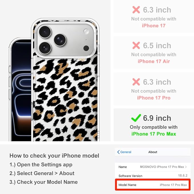 MOSNOVO for iPhone 17 Pro Max Case | Military Grade 6.6ft Drop Tested | Camera - Image 2