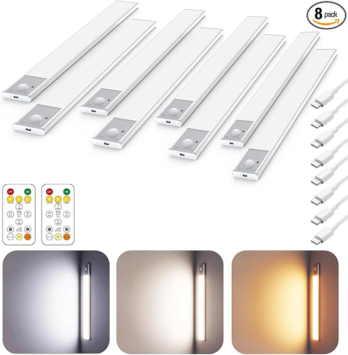 12" Ultra-Thin Under Cabinet Lighting Wireless, Aluminum Alloy Under Counter by Skairipa