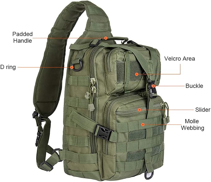 hopopower Tactical Sling Bag, Sport Bag Military Rover Shoulder Backpack EDC - Image 2