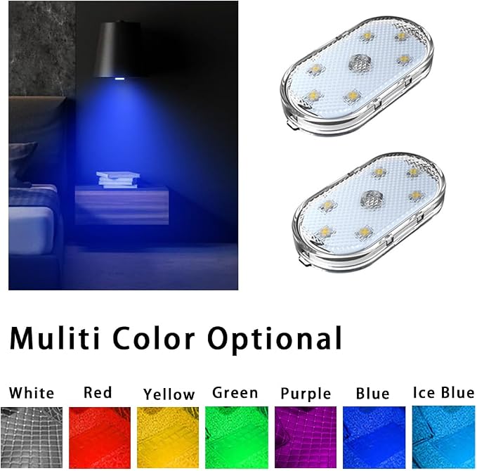 Mini LED Closet Light Wireless Touch Light USB Rechargeable Multi Color Cabinet - Image 2