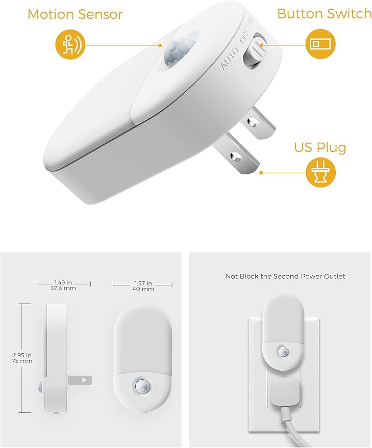 L LOHAS LED Red Night Light Plug in, Motion Sensor Night Light - Image 8