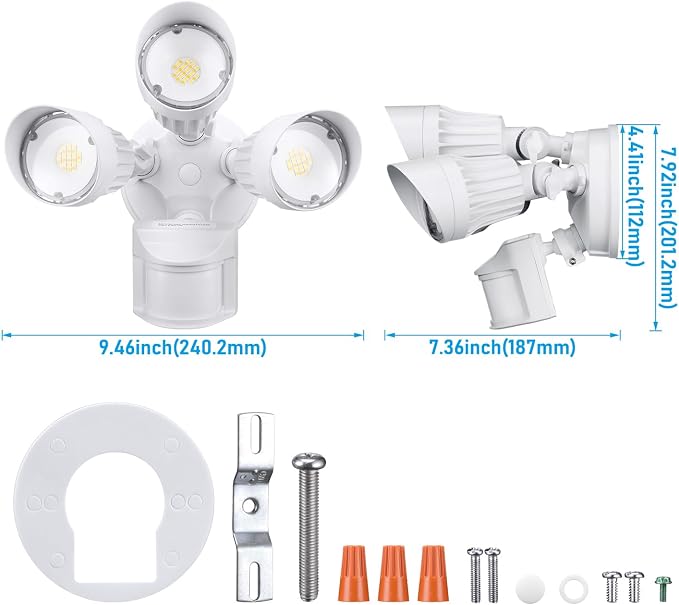 LEONLITE 3CCT LED Security Light Motion Sensor, Aluminum Flood Lights Outdoor - Image 9