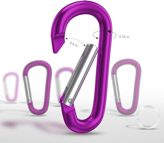 Carabiner Keychain Clip -3" Aluminum Carabiner D Ring, Caribeener Clips - Image 2
