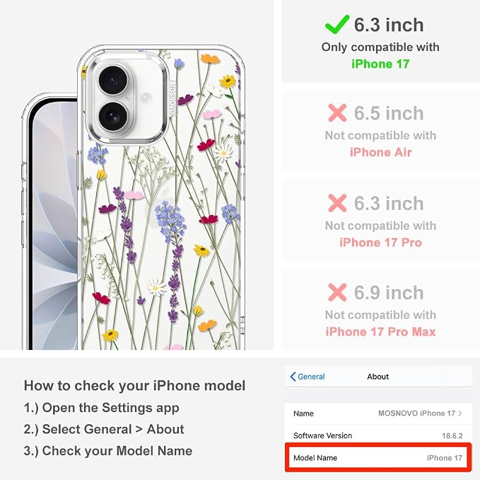 MOSNOVO for iPhone 17 Case | Military Grade 6.6ft Drop Tested | Camera Control - Image 2