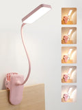 Pink Desk Lamp with Clamp Light, 9 Brightness+5 Color Clip on Light, 4000mAh by Unknown