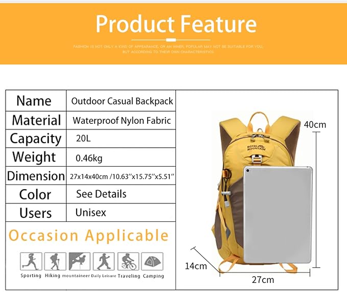 Small Hiking Backpack, 20L Lightweight Travel Backpacks - Image 2