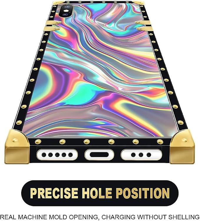 Compatible with iPhone XR Case, Holographic Abstract Iridescent Textures Luxury - Image 5