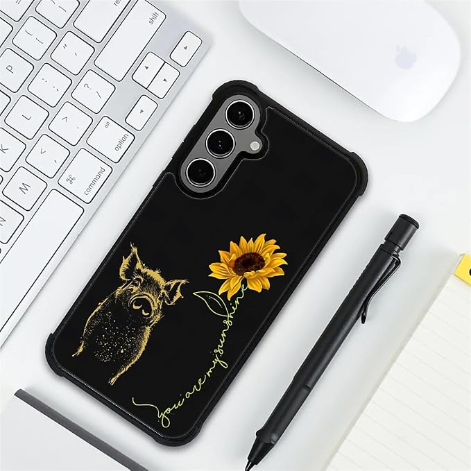 for Samsung Galaxy S24 S25 Plus Case, Pig Sunflower Yellow Sunshine Pattern - Image 7