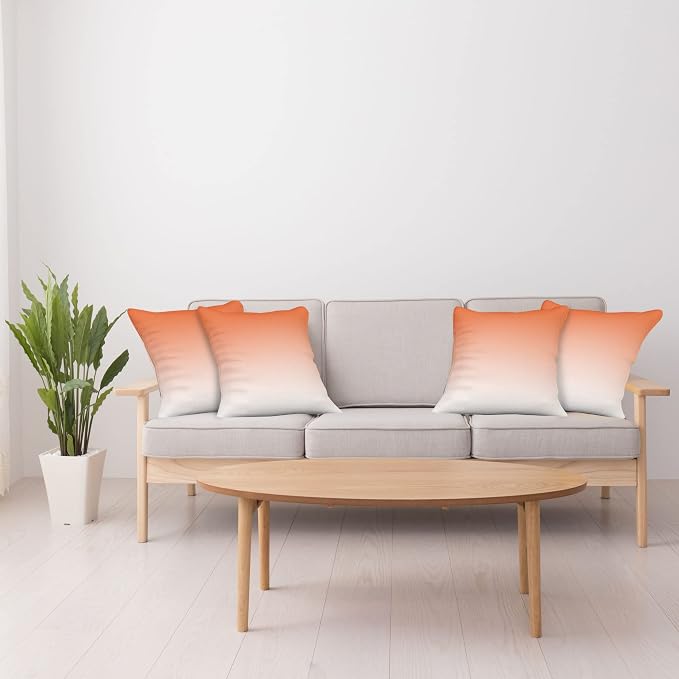 Ambesonne Ombre Decorative Throw Pillow Case Pack of 4, Scorching Sunset in The - Image 4
