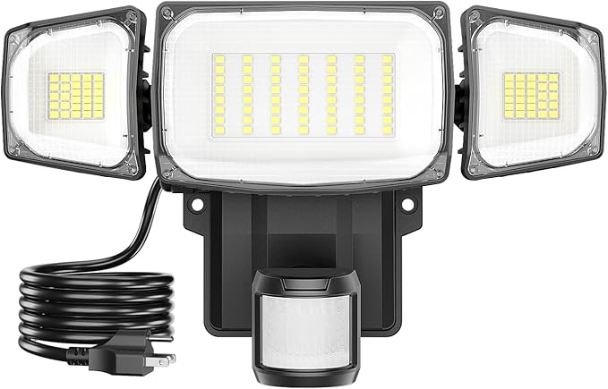 Olafus 70W Motion Sensor Outdoor Light Plug in, Motion Flood Light Dusk to Dawn by Olafus
