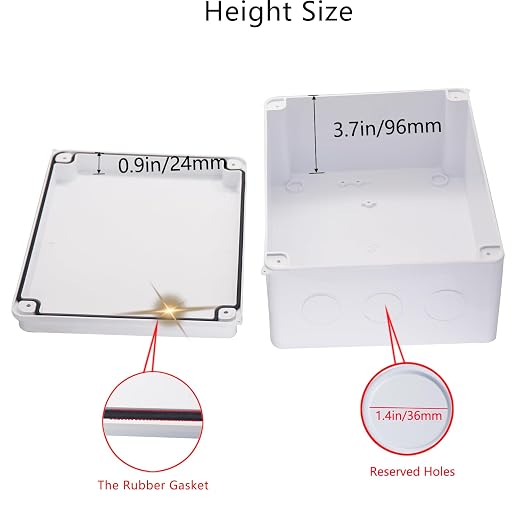 Junction Box, Reserved Holes Electrical Boxes Waterproof IP65 ABS Plastic - Image 4