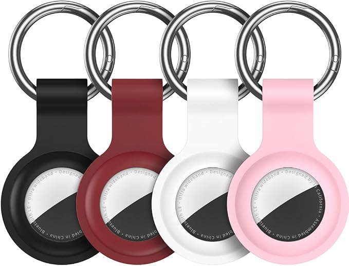 Compatible with AirTag Holder Case Keychain 4 Pack, by HATALKIN