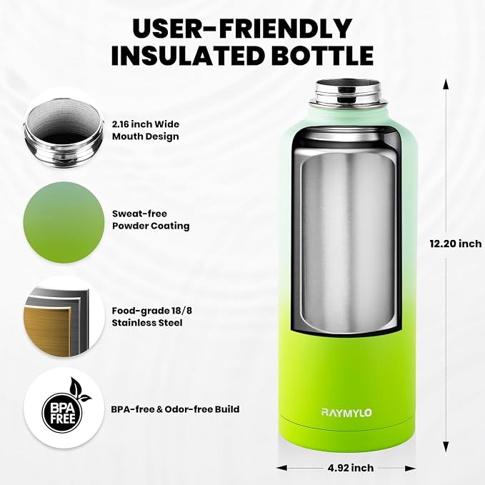 RAYMYLO Insulated Water Bottle 87 oz, Triple Wall Vacuum Stainless Steel - Image 5
