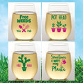 Wine-Oh! Set of 4 Shatterproof Designer 16 oz Plastic Wine Glasses MADE in the by Unknown