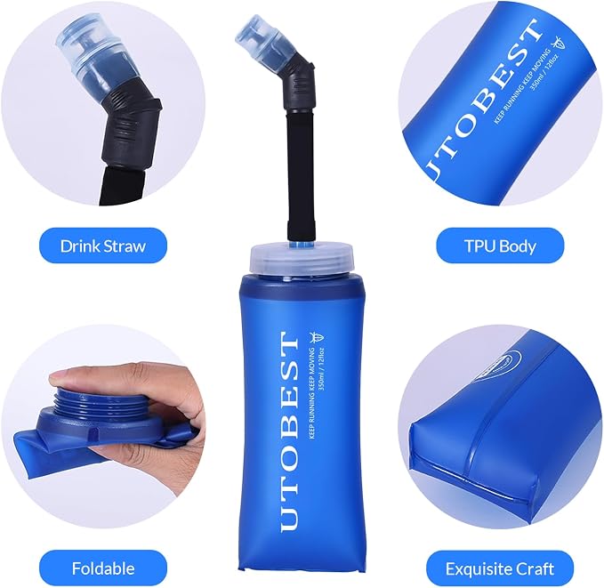 UTOBEST Soft Flask Collapsible Running Water Bottle, Flexible TPU Folding Flask - Image 3