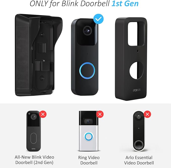 iTODOS Solar Charger for Blink Video Doorbell, Solar Power Bank Mount, - Image 2