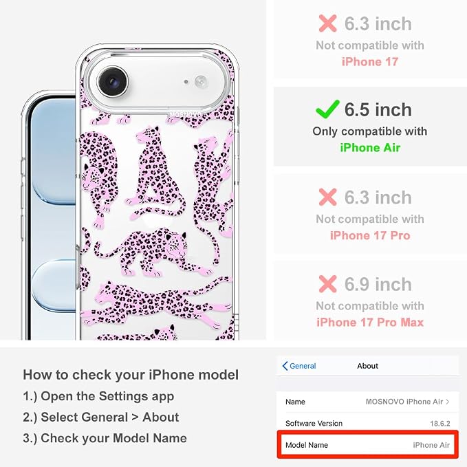 MOSNOVO for iPhone Air Case | Military Grade 6.6ft Drop Tested | Camera Control - Image 2