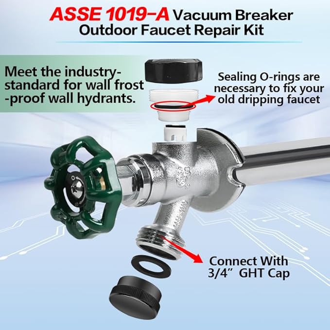 Vacuum Breaker Replacement Kit, ASSE 1019-A Vacuum Breaker Repair Kit, Anti - Image 5