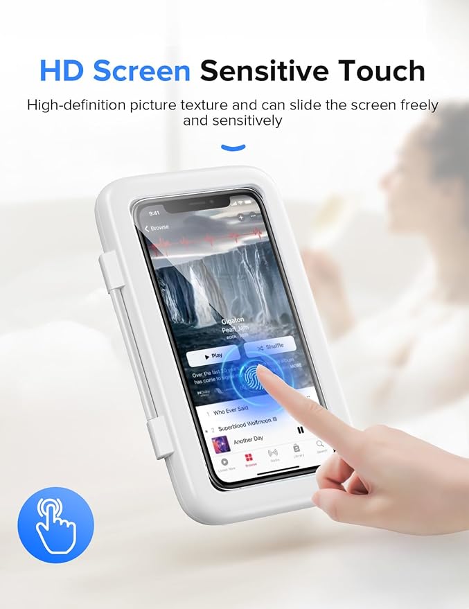 LC-dolida Shower Phone Holder Waterproof, 480° Rotatable Adjustable Bathroom - Image 4