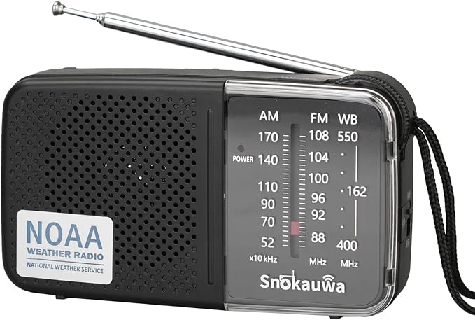 Portable AM FM Transistor Radio Battery Operated, NOAA Weather Radio by Snokauwa