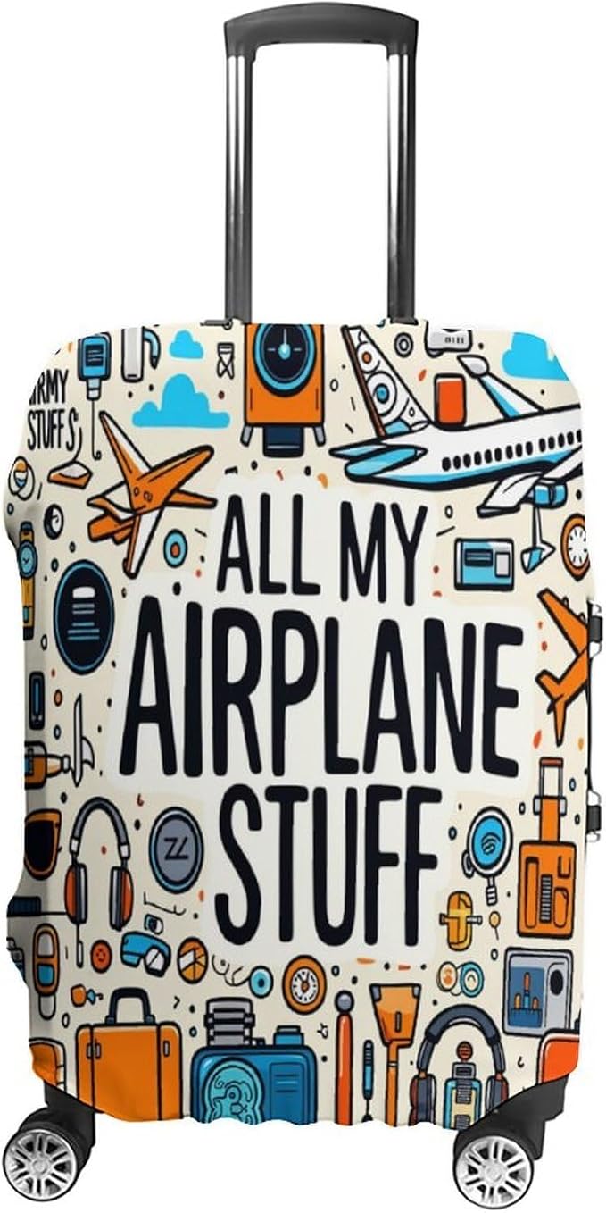 Airplane Travel Accessories Collection Stretch Luggage Cover, Washable Suitcase by Unknown