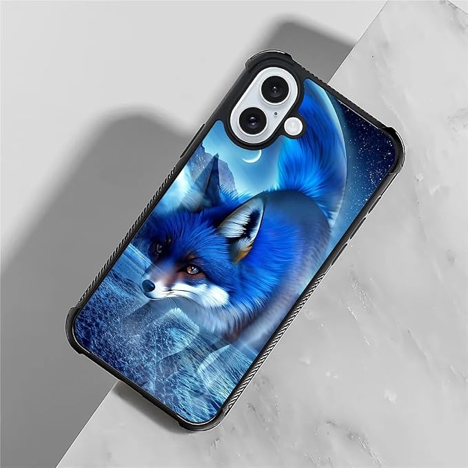 for iPhone 16 Case, Snowy Mountain Fox Lake Pattern Graphic Design Girl Boy - Image 5