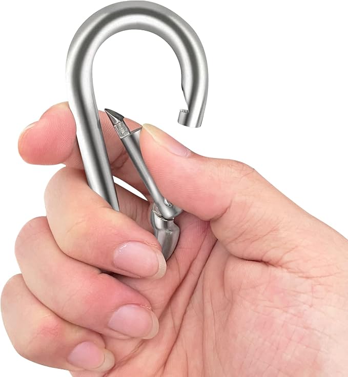 Locking Carabiner Clips, Stainless Steel Spring Snap Hook Locking Carabiner - Image 7