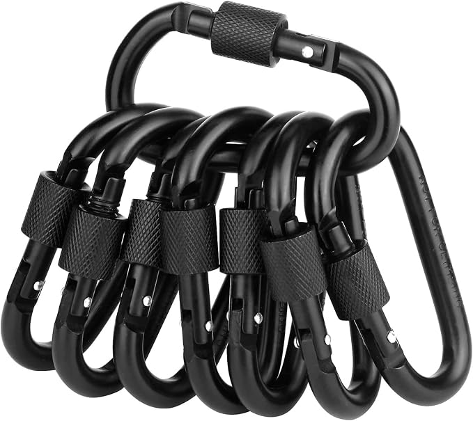 Locking Carabiner Clip, Vonpri 3 Inch D Ring Clips Spring Snap Key Chain Hook by VonpriCentral