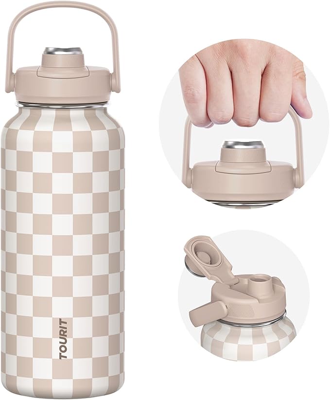 TOURIT 32 oz Insulated Water Bottle, Stainless Steel Sports Water Bottles by TOURIT