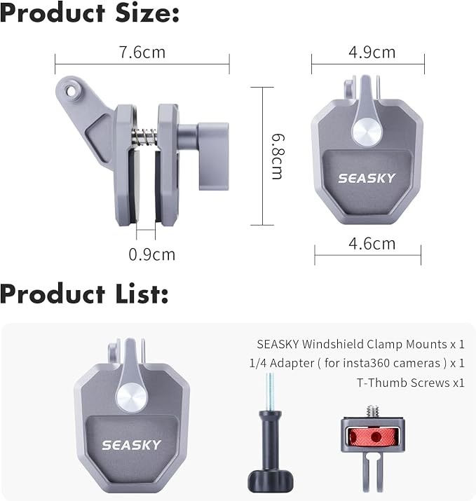 SEASKY M02 Motorcycle Windscreen Clamp Mount Motorbike Accessories - Image 9