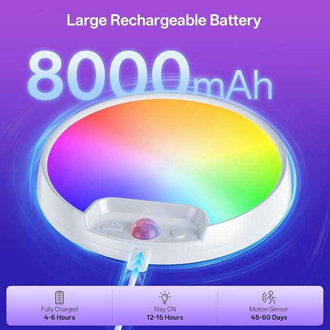 Homelist 2 Pack Rechargeable RGB Shower Light - Image 3