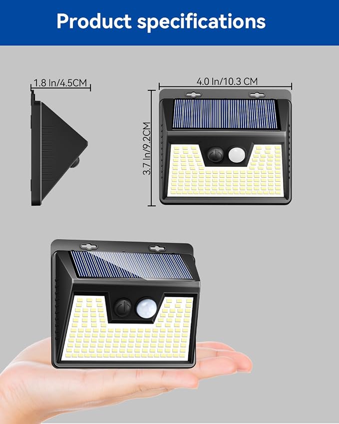 Peasur Solar Lights Outdoor Waterproof, Warm White Motion Sensor Lights Dusk to - Image 7