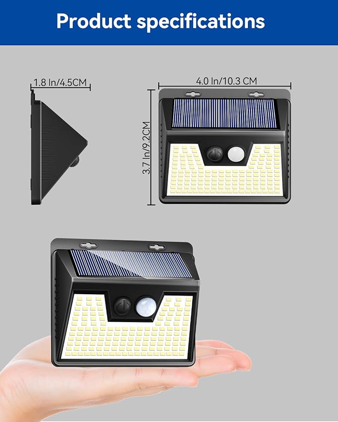 Peasur Solar Lights Outdoor Motion Sensor, 140 LED Solar Powered Fence Light - Image 7